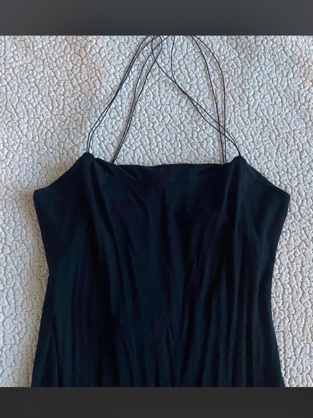 T. Alexander Wang Black Bodycon Slip Dress with Thin Straps